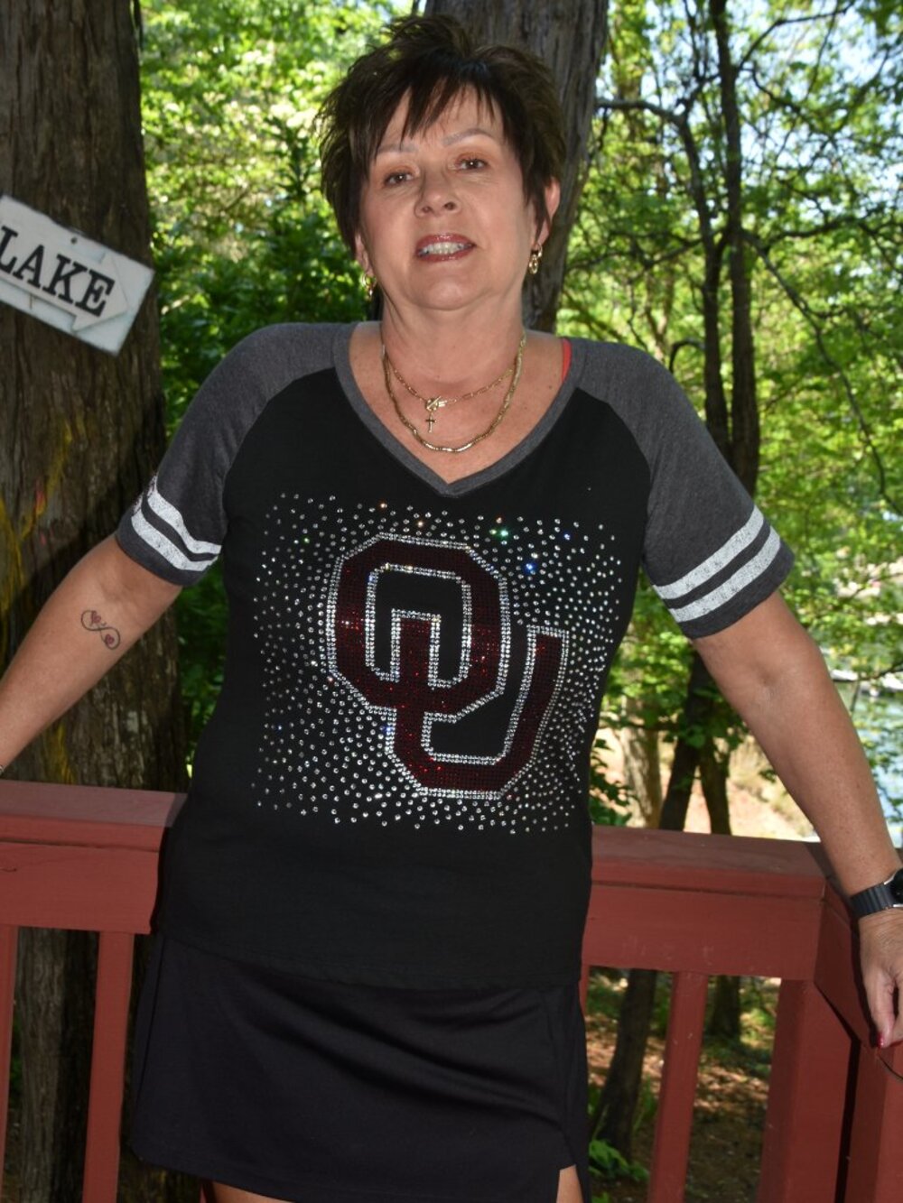 Oklahoma Sooners rhinestone bling athletic shirt  XS S M L XL XXL 3X 4X
